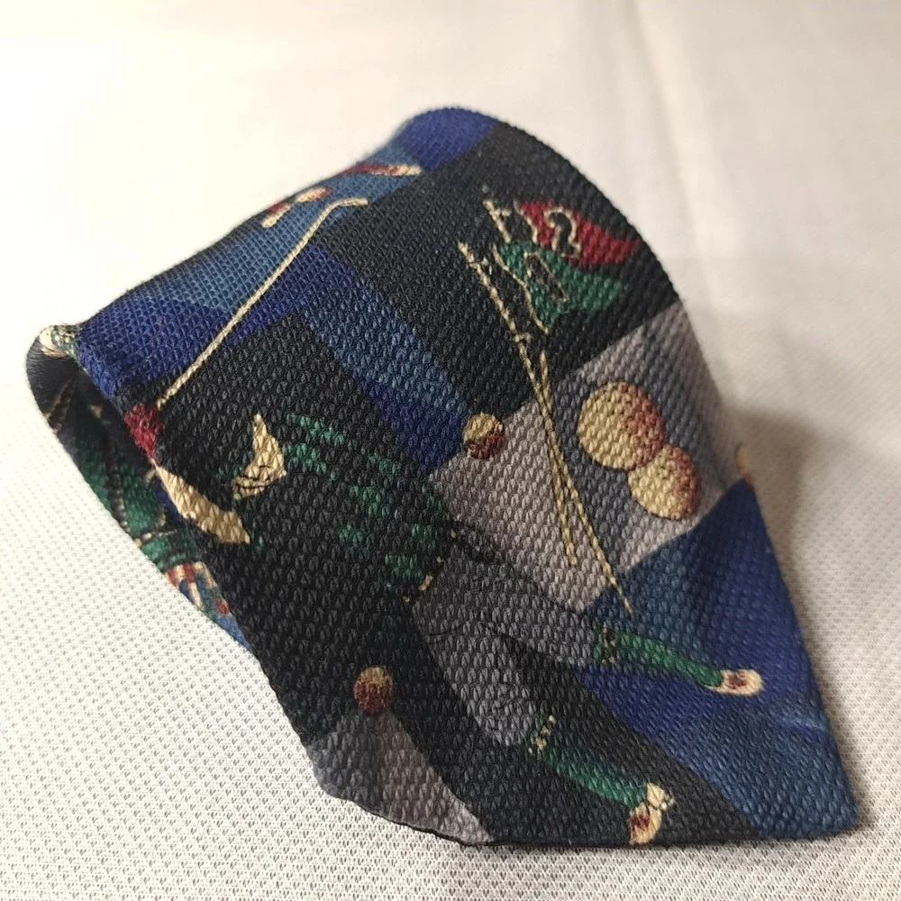 Stuart‎ Ashley Men's Tie Multicolor 100% Polyester Classic Golf Made In USA